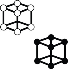 Molecular compound icon. Outline molecular compound sign. flat style.