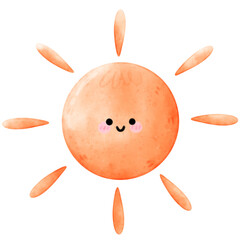 Weather watercolor illustration, cute weather, seasoning, weather