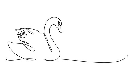 swan line art style. element vector eps 10 © Haysahara