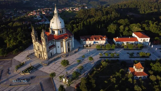 Sameiro Portugal golden hour, footage by drone