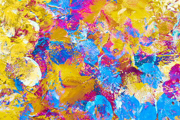 Colorful abstract oil painting art background. Texture of canvas and oil.