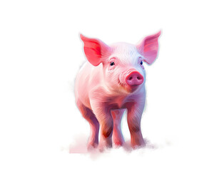 Farm Life: Isolated Pink Pig