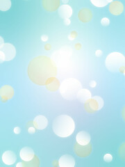 ふんわりやわらかいイメージのパステルカラー水玉模様背景_ライトブルー_縦