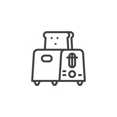 Toaster with toast line icon