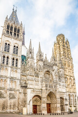 Fototapeta na wymiar View at the Cathedrale of Notre Dame inthe streets of Rouen - France