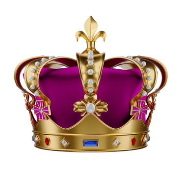 purple gold royal British element icon isolated on white background. purple gold royal British element icon gem isolated. purple gold royal British element icon gem 3d render illustration