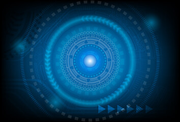 Digital technology banner blue background concept. Abstract technology background Hi-tech communication concept futuristic digital innovation background.