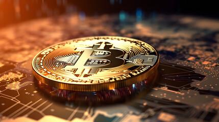 Bitcoin on electronic circuit board