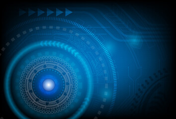 Digital technology banner blue background concept. Abstract technology background Hi-tech communication concept futuristic digital innovation background.