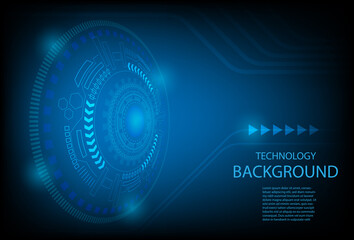Digital technology banner blue background concept. Abstract technology background Hi-tech communication concept futuristic digital innovation background.