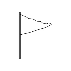 The silhouette of the flag is black on a white background.