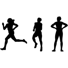 silhouette of female running athlete