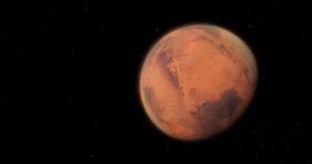 Red planet Mars in outer space. Space exploration.
