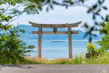 Naklejka premium 香川県三豊市粟島の風景