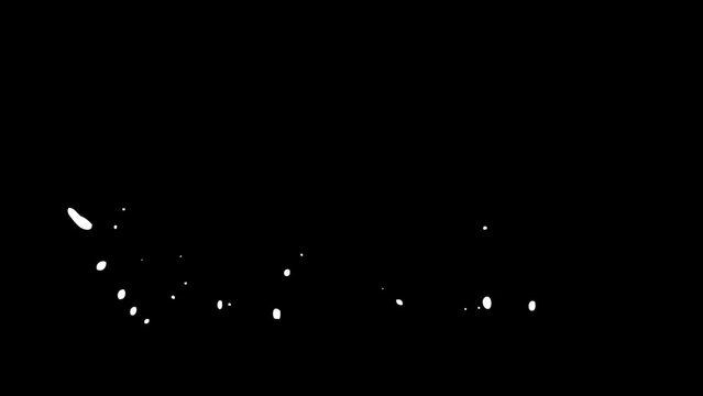 2D water splash animation on black background 4k footage, splash animation footage, 2D footage, cartoon footage