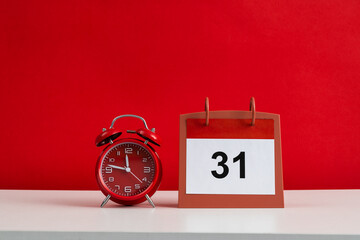 Alarm clock with calendar number 31