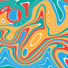 ABSTRACT ILLUSTRATION MARBLED TEXTURE LIQUIFY PSYCHEDELIC COLORFUL DESIGN. OPTICAL ILLUSION BACKGROUND VECTOR DESIGN
