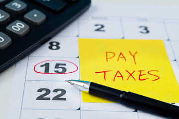Text pay taxes on calendar