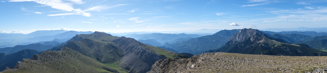 panoramic view of the mountains of the natural park of Cadi-Moixero, pre-pyrenees, catalonia, spain