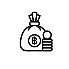 economy money bag sign symbol vector
