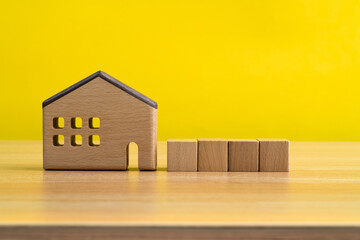 Obraz na płótnie Canvas House model with blank blocks