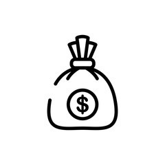 economy money bag sign symbol vector