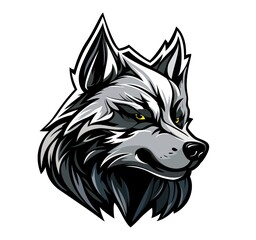 Naklejka premium Ai generated angry wolf mascot, fierce animal