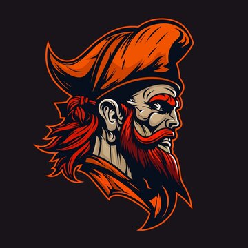 Pirate captain mascot with hat, AI generated man