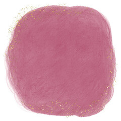 Bright Pink Watercolor Element With Gold