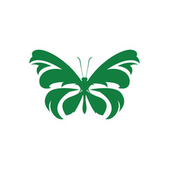 leaf butterfly logo design is simple and modern in green 