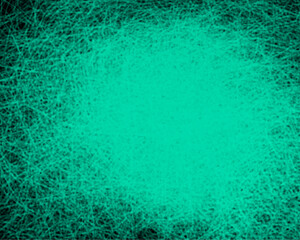Abstract blurred background with green fibers on black background.