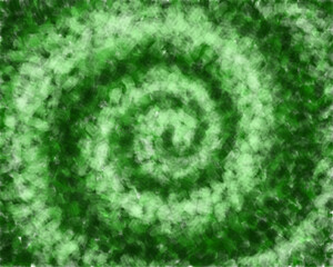 An abstract background formed by brush strokes painted in a green spiral pattern from illustator.