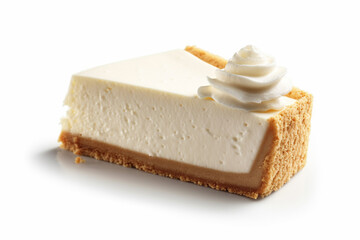 Cheesecake slice isolated on a white background created with generative ai tools