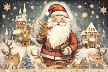 christmas promo banner Merry Christmas and Happy Holidays greeting card, frame, banner. New Year. Winter xmas holiday theme. Generative AI