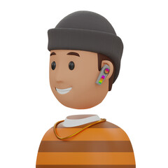 3d Long T-Shirt Boy. icon isolated on white background. 3d rendering illustration
