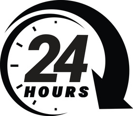 24 hours order execution or delivery service icons.