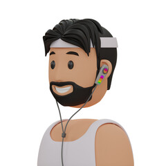 3d White Undershirt Man. icon isolated on white background. 3d rendering illustration