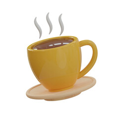 3d Coffe. icon isolated on white background. 3d rendering illustration