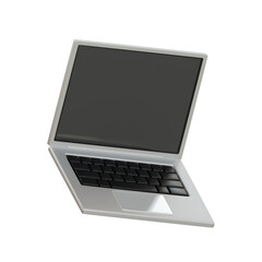 3d Laptop. icon isolated on white background. 3d rendering illustration