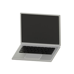 3d Laptop. icon isolated on white background. 3d rendering illustration