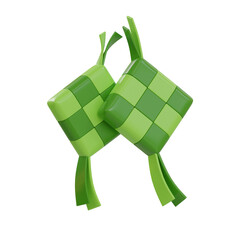 3d Ketupat. icon isolated on white background. 3d rendering illustration