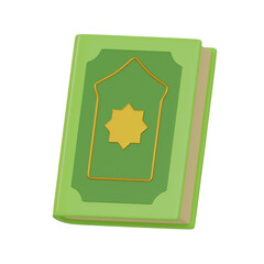3d Al Quran Book. icon isolated on white background. 3d rendering illustration