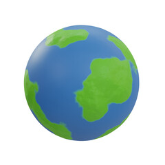 3d Earth. icon isolated on white background. 3d rendering illustration