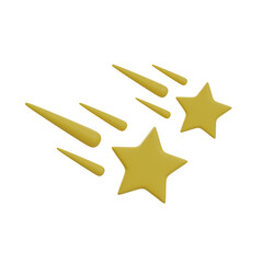 3d Fallen Star. icon isolated on white background. 3d rendering illustration