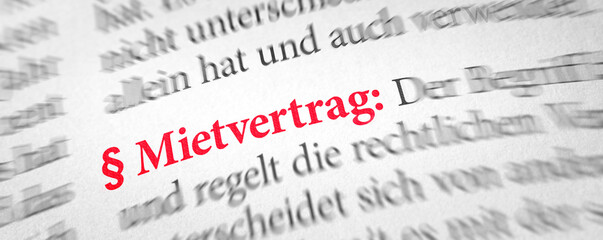  Wörterbuch mit dem Begriff Mietvertrag