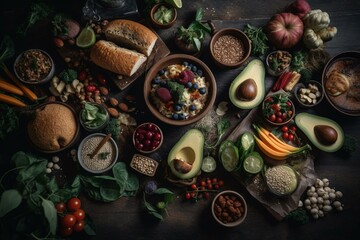 Meat-free diet concept with plant-based alternatives. Generative AI