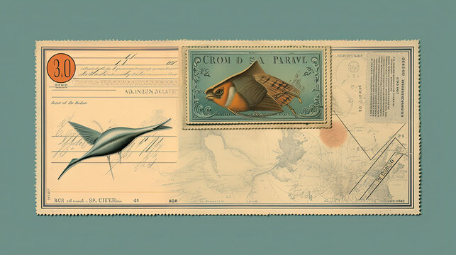 Vintage Postage Stamp Snail Mail Envelope