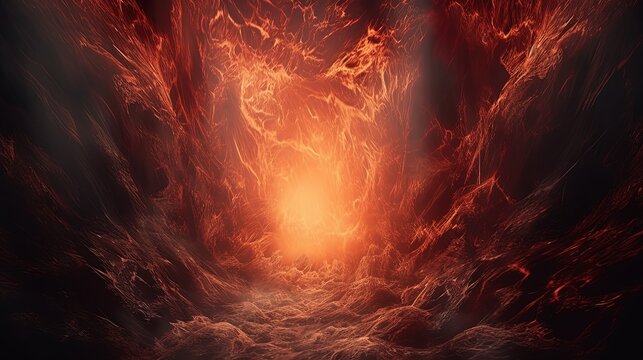 "Infernal Gates: Witness the Fiery Abyss with Intense Flames and Billowing Smoke. Generative AI