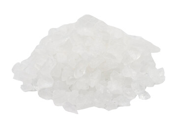 Citric acid or Lemon salt isolated on white background. Pile of Citric acid or Lemon salt. close up