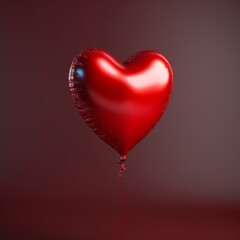 Beautiful banner Heart Valentines Day love image red ball. Background Generative Ai